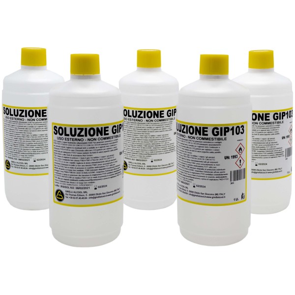 ALCOOL ISOPROPILICO GIP103 5X 1L DETERGENTE PULIZIA OSSIDO ULTRASUONI PURO 97%