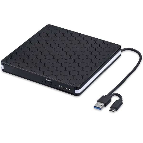 LETTORE MASTERIZZATORE CD/DVD R/RW ESTERNO USB 3.0 TYPE-C PORTATILE SLIM LAPTOP