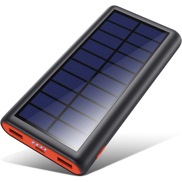 POWERBANK CARICATORE 26800MAH RICARICA RAPIDA SOLARE 2 PORTE USB POWER BANK