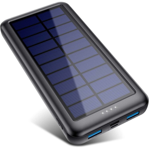 POWERBANK CARICATORE 26800MAH RICARICA RAPIDA SOLARE 2 PORTE USB POWER BANK