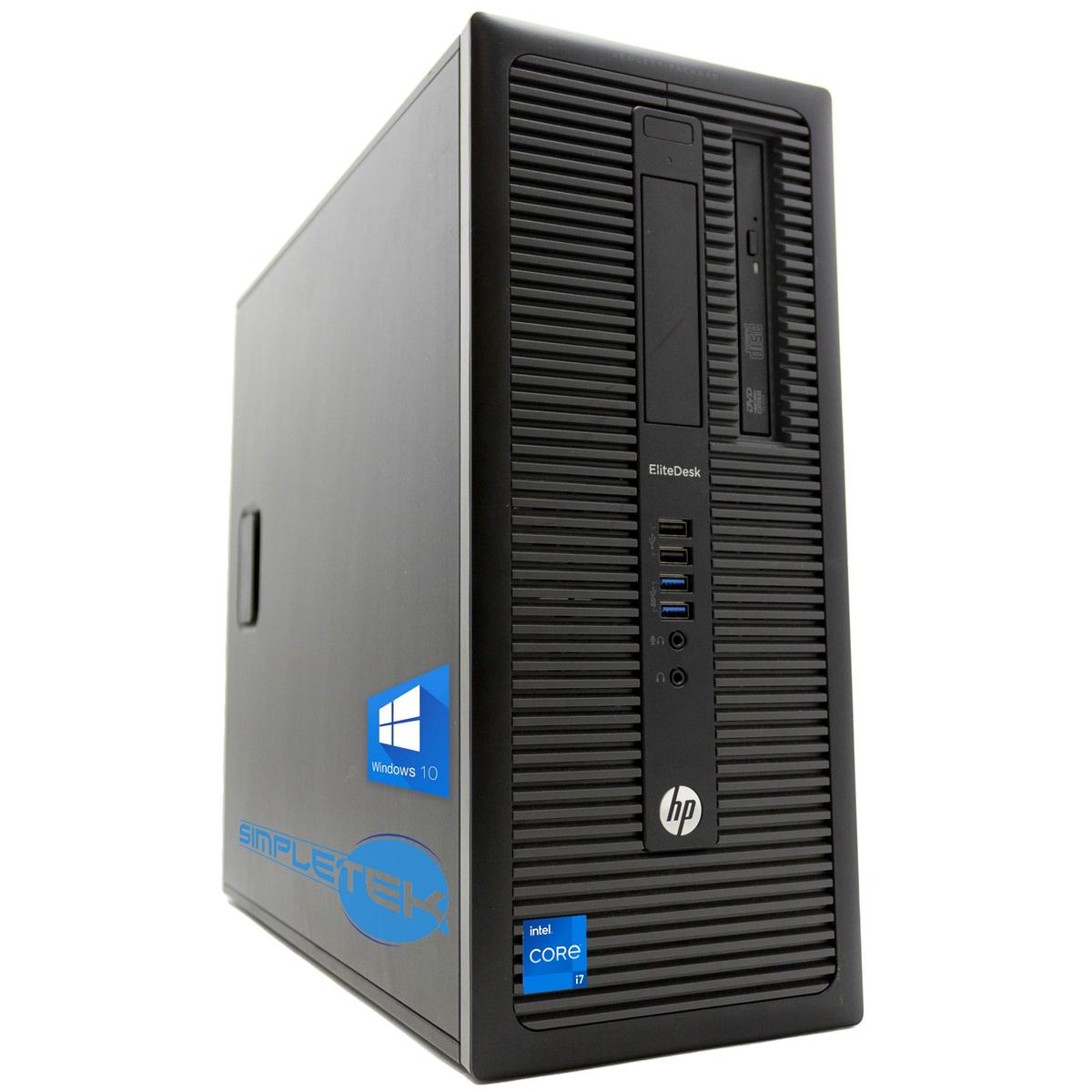 HP 800 G1 i7 4770 16GB 240GB 2GB GPU GT710 WIN10 PC Tower RS232 Gaming Graphics - Picture 1 of 4