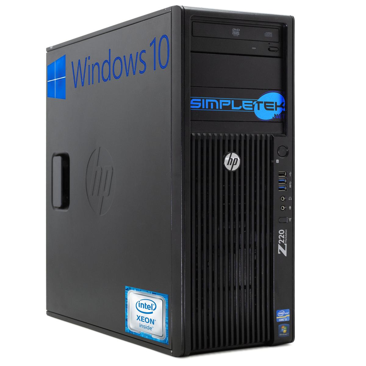 HP Z220 WORKSTATION XEON 16GB 240GB 1TB 1GB GPU WIN10 GT710 DVD-RW TOWER - Picture 1 of 4