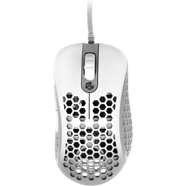 MOUSE OTTICO G-WOLVES GAMING CON CAVO 12000 DPI 7 PULSANTI LED RGB OPACO BIANCO