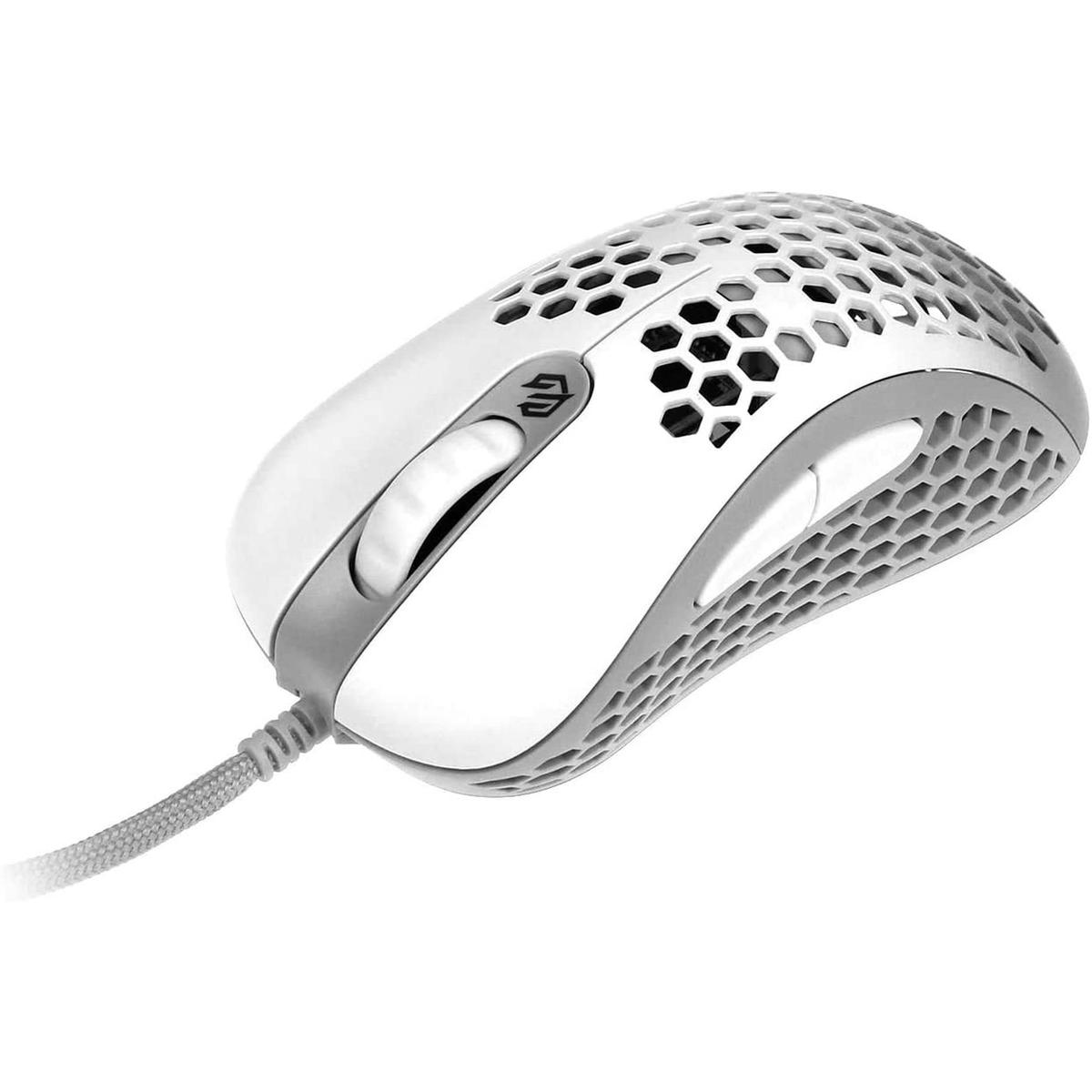 Optical Mouse G-Wolves Gaming with Cable 12000 Dpi 7 Buttons LED RGB Matt White - Picture 2 of 5