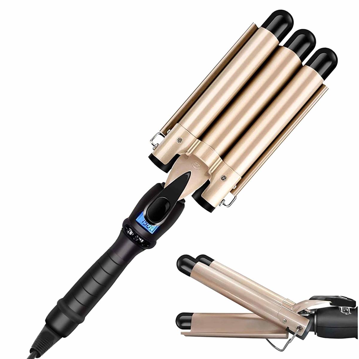 Piastra Per Capelli Ricci Ondulati Curler Arricciacapelli Ferro 22mm Lcd 14 Liv_ - Foto 1 di 6