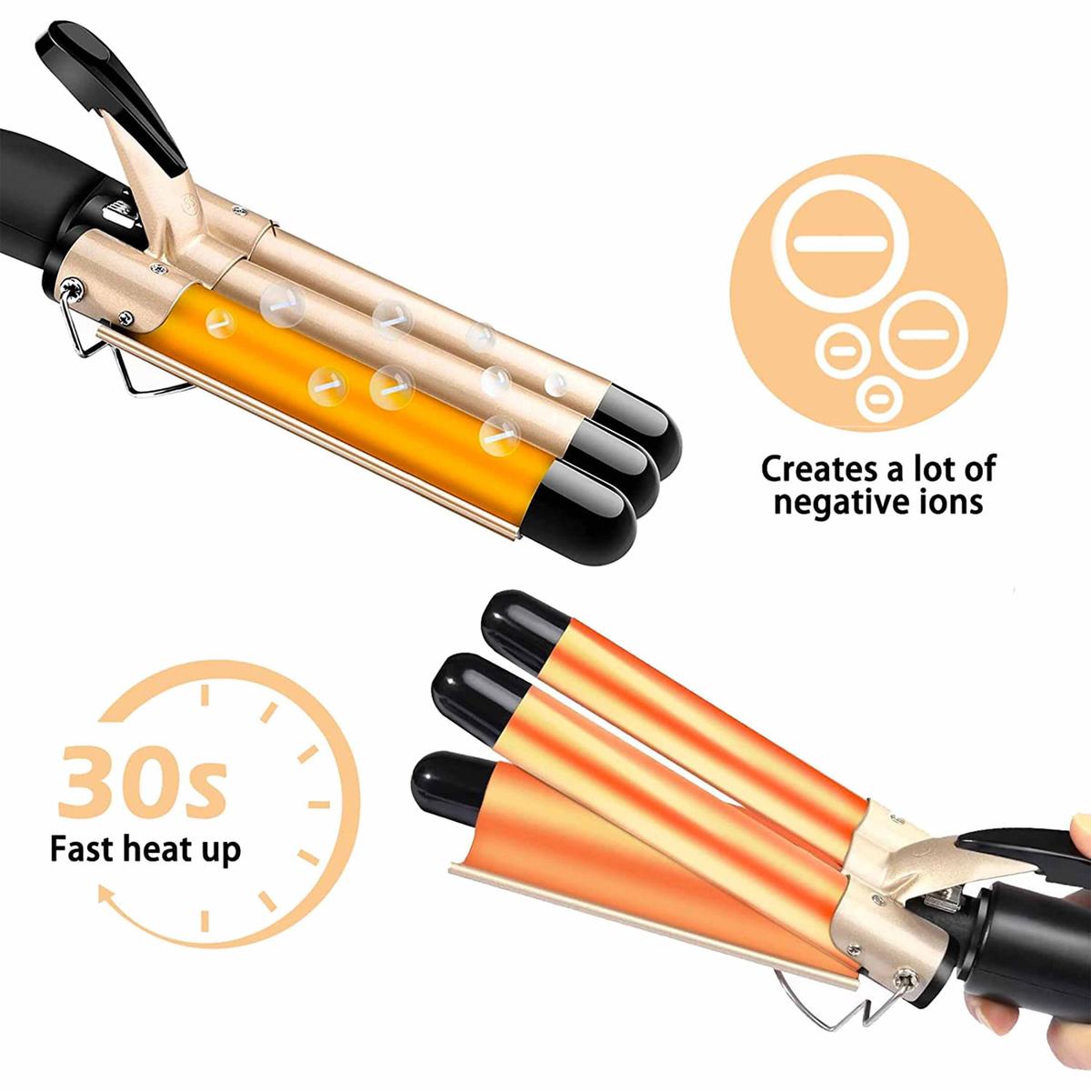 Piastra Per Capelli Ricci Ondulati Curler Arricciacapelli Ferro 22mm Lcd 14 Liv_ - Foto 3 di 6