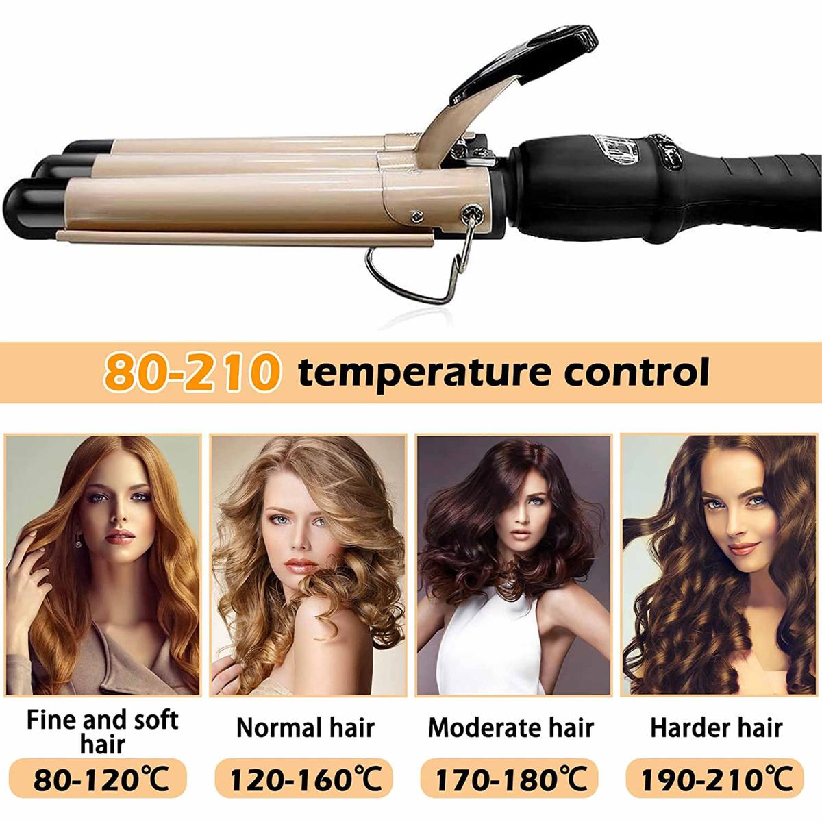 Piastra Per Capelli Ricci Ondulati Curler Arricciacapelli Ferro 22mm Lcd 14 Liv_ - Foto 5 di 6