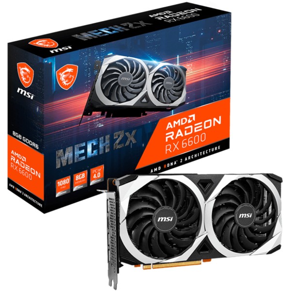 MSI AMD RADEON RX 6600 MECH 2X 8GB GDDR6 PCIe 4.0 SCHEDA VIDEO GAMING PC FISSO