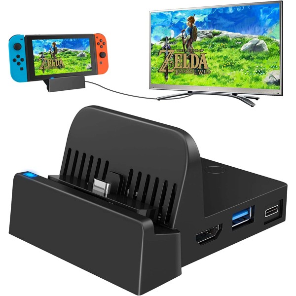 TV DOCK STATION NINTENDO SWITCH MINI SUPPORTO DI RICARICA HDMI COMPATTO USB3.0