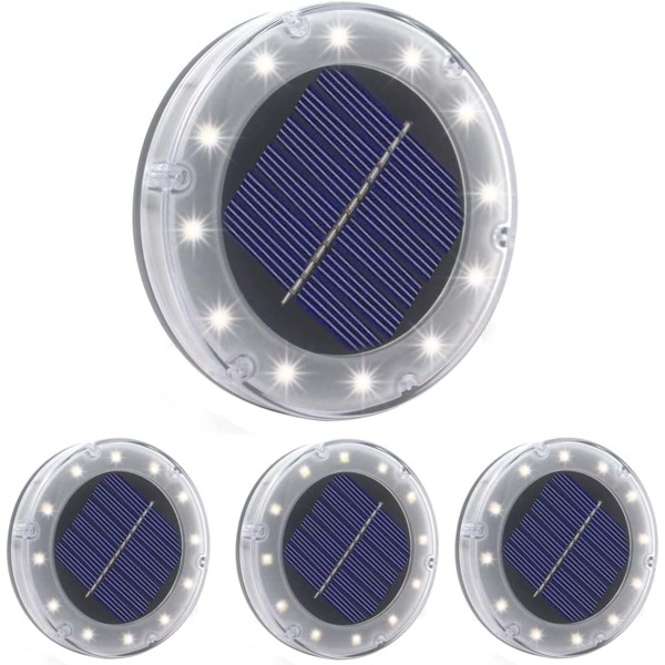 3X FARETTO DA TERRA GIARDINO ESTERNO 12 LED MULTICOLORE PANNELLO ENERGIA SOLARE