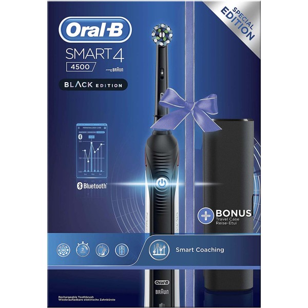 SPAZZOLINO ELETTRICO ORAL-B SMART 4500 BRAUN CROSS ACTION BLACK EDITION SPECIAL