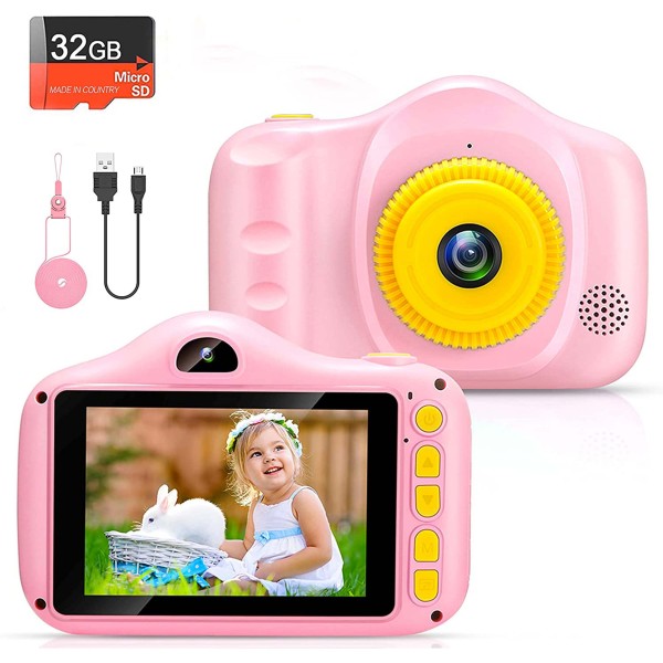 FOTOCAMERA 12MP DIGITALE PER BAMBINI CON SCHERMO LCD CON SCHEDA MICRO SD 32GB VIDEO FOTO LETTORE MP3