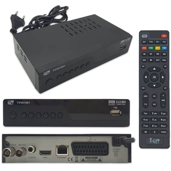 DECODER DVB-T2 NUOVA GENERAZIONE WIFI FULL HD 1080P COMPATIBILE SWITCH OFF 2023