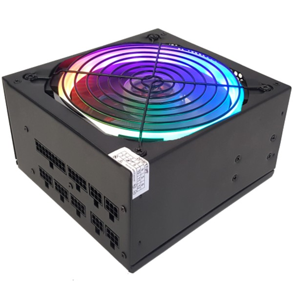 ALIMENTATORE RGB FULL MODULARE 600W SINGLE RAIL GAMING PSU COMPUTER FISSO PC