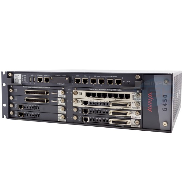 AVAYA G450 MB450 700432495 MEDIA GATEWAY CON 7 X SCHEDE MM710B + SLOT LIBERO