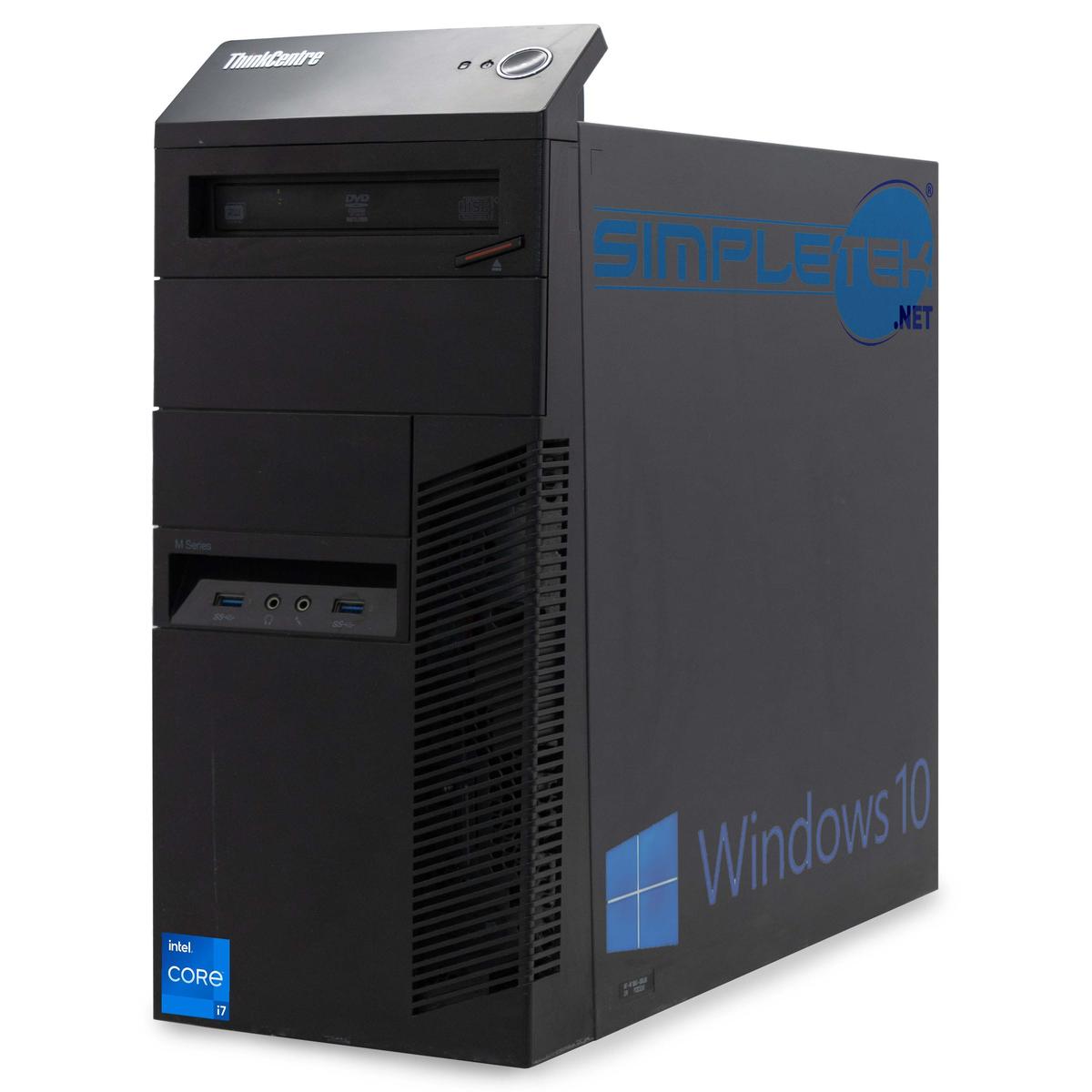 Lenovo M93P i7 Windows 10 Pro 4GB 120GB Ordinateur Fixe Bureau Personnel Tower