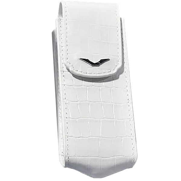 VERTICAL CASE WHITE ALLIGATOR LEATHER VERTU SIGNATURE S CUSTODIA COVER ORIGINAL