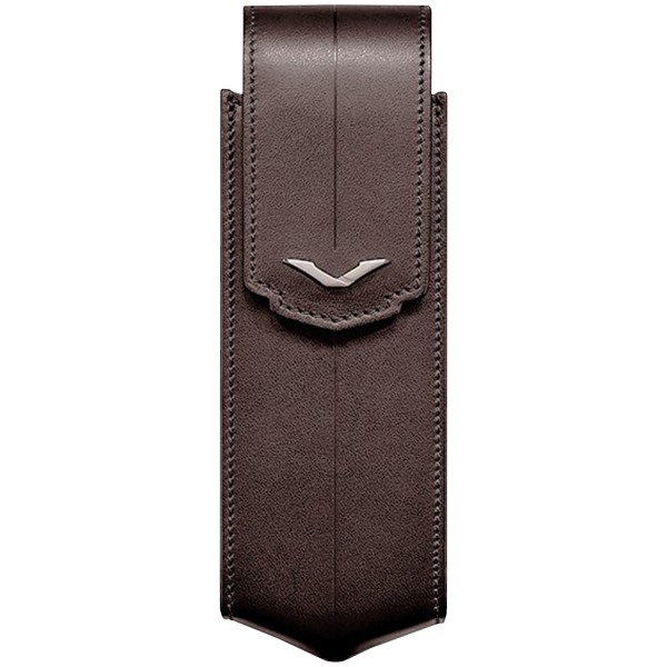 VERTICAL CASE BROWN LEATHER VERTU SIGNATURE S CUSTODIA ORIGINAL ACCESSORIES