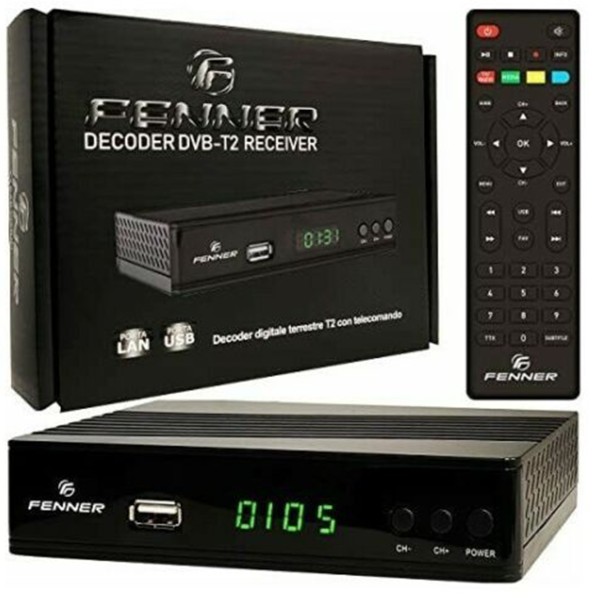 DECODER TV DIGITALE TERRESTRE DVB-T2 RICEVITORE HDMI PORTA LAN USB SCART HEVC