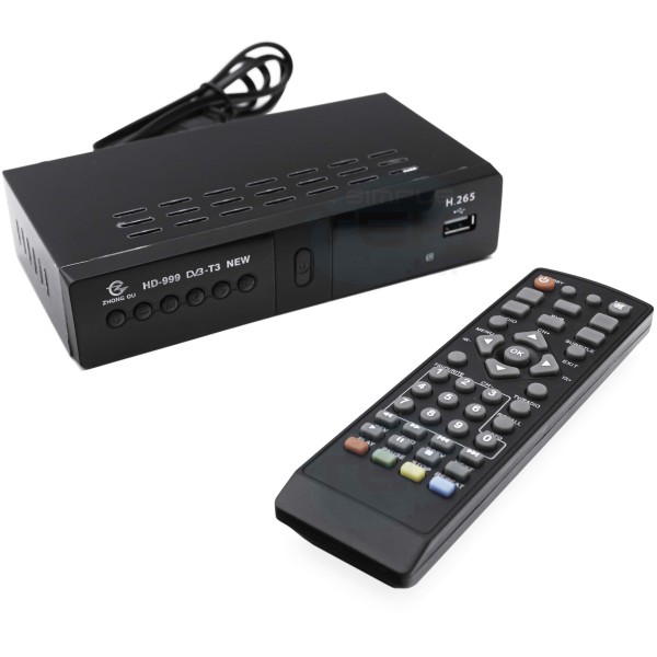 DECODER TV BOX RICEVITORE DIGITALE TERRESTRE DVBT2 HDReady USB H.265 SCART HDMI