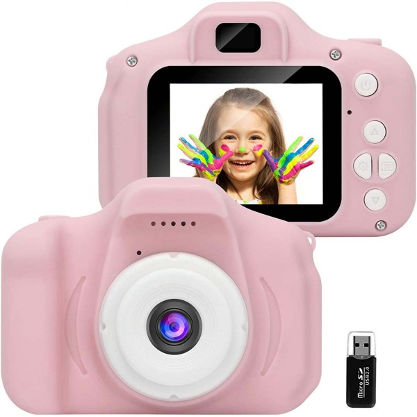 FOTOCAMERA DIGITALE PER BAMBINI HD SCHERMO LCD 2" USB TF CARD BATTERIA RICARICA