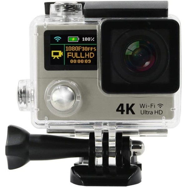 ACTION CAMERA WIRELESS ULTRA HD 4K IMPERMEABILE LCD DOPPIO SCHERMO SPORT SD