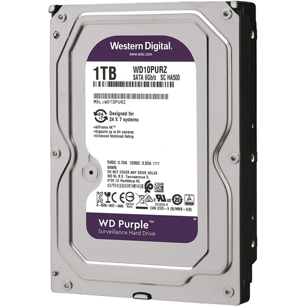 WD PURPLE WD10PURZ 3,5" 1TB SATA HARD DISK DISCO RIGIDO HDD COMPUTER FISSO DVR