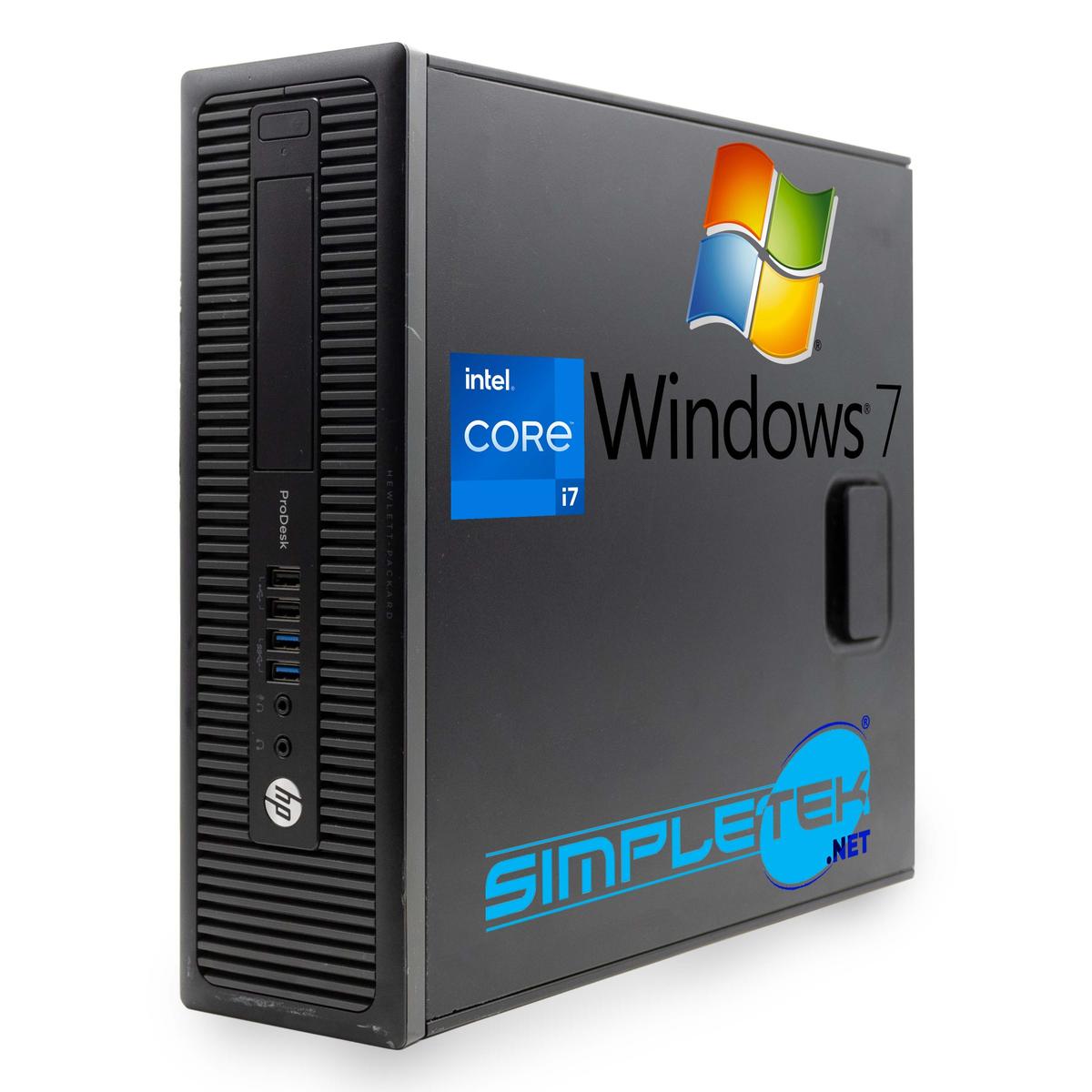 HP 600 G1 SFF i7 Windows 7 Pro 8GB 240GB Ordinateur de Bureau RS232 Com en Série