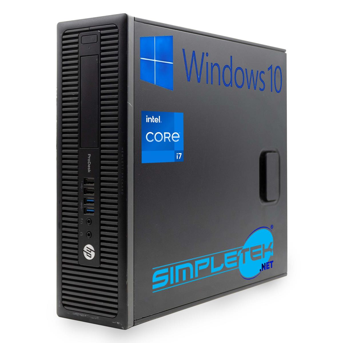 HP 600 G1 SFF i7 WIN10 16GB 240GB 1TB 1GB Gpu GT710 PC Fixed RS232 Com Serial - Picture 1 of 4