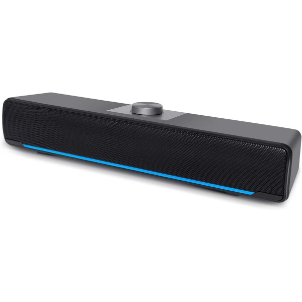 SOUNDBAR ALTOPARLANTE STEREO USB LUCE LED AUX 3,5MM PER PC DESKTOP LATPOP