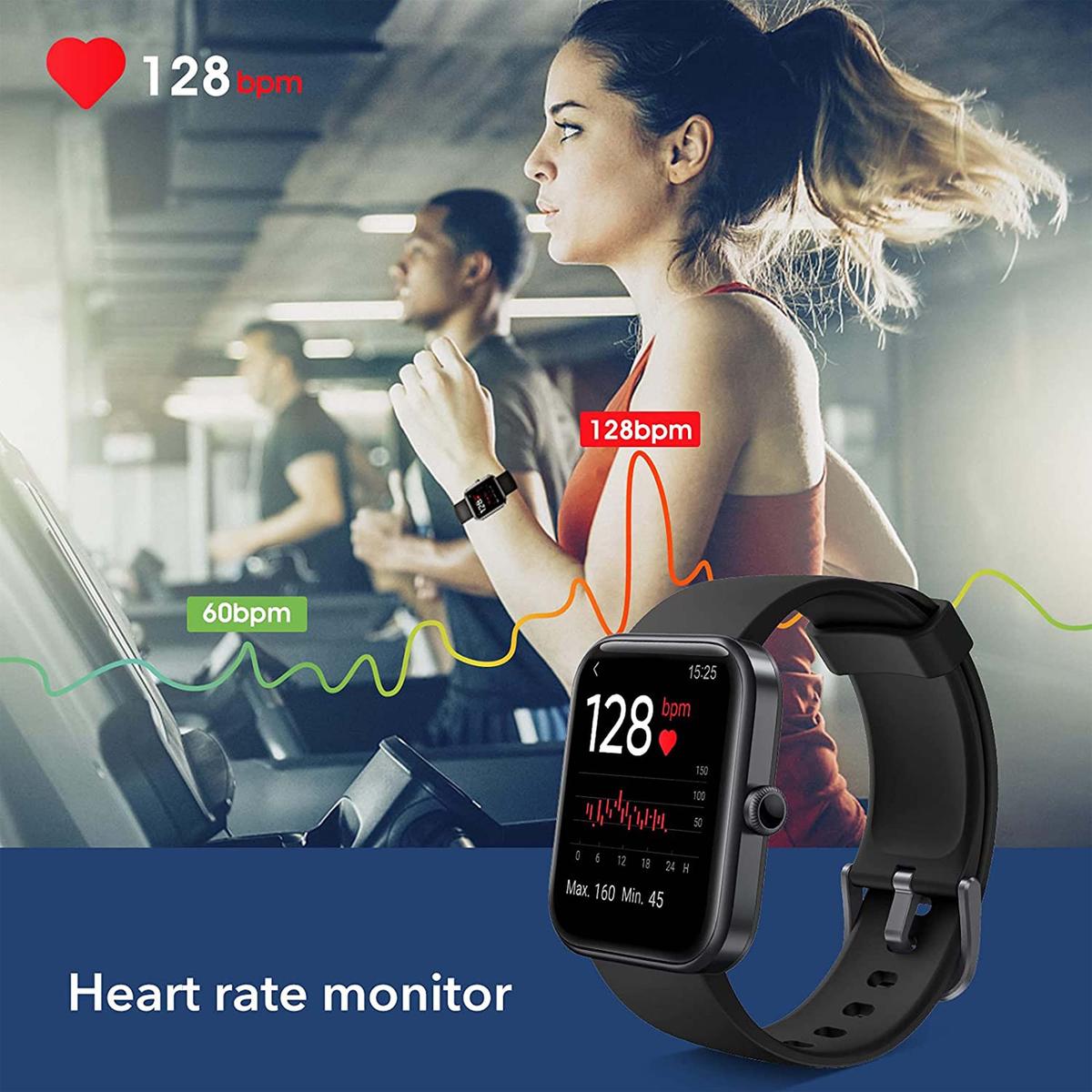 Smart Montre 1.7 " Unisex Compatible Avec Alexa Fréquence Cardiaque Saturation - Photo 2 sur 6
