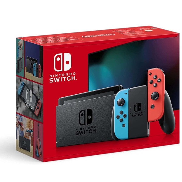 NINTENDO SWITCH 2022 JOYCON BLU ROSSO NEON CONSOLE 6,2" 3 IN 1 DOCK NERA 32GB