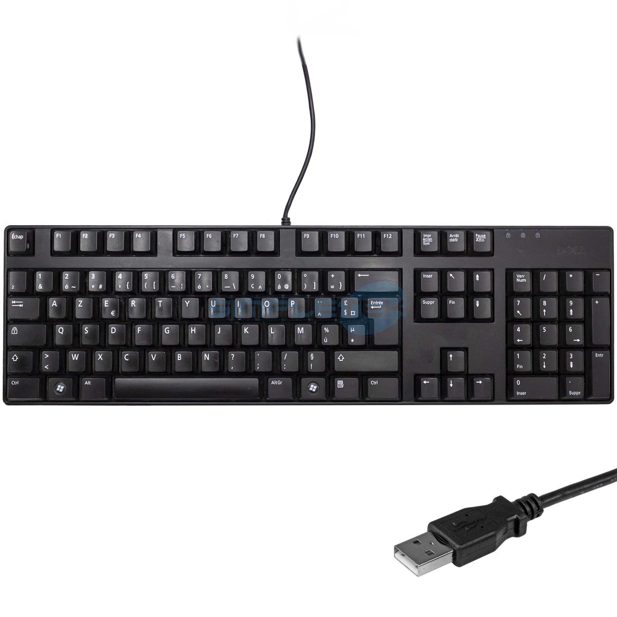 Keyboard Dell L30U 0N249F Layout Fr French Azerty USB With Cable Wired PC, Slim