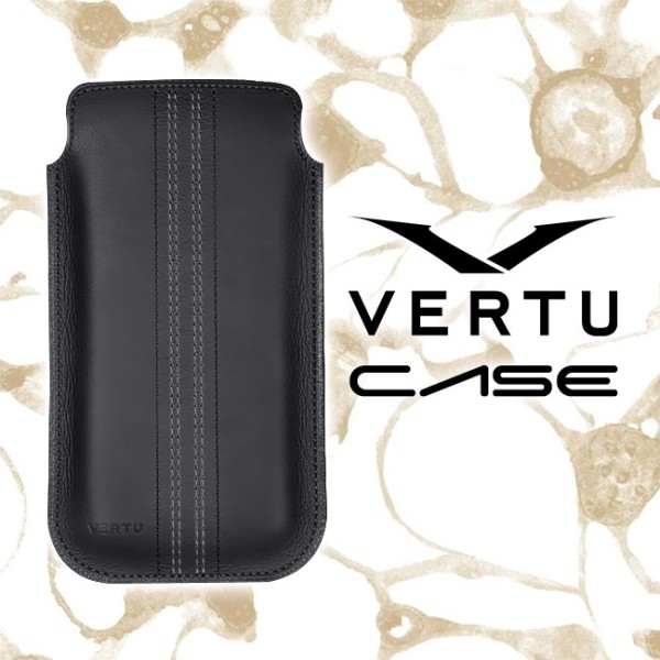 CASE VERTU SIGNATURE TOUCH BLACK LEATHER CUSTODIA COVER ORIGINAL ACCESSORIES