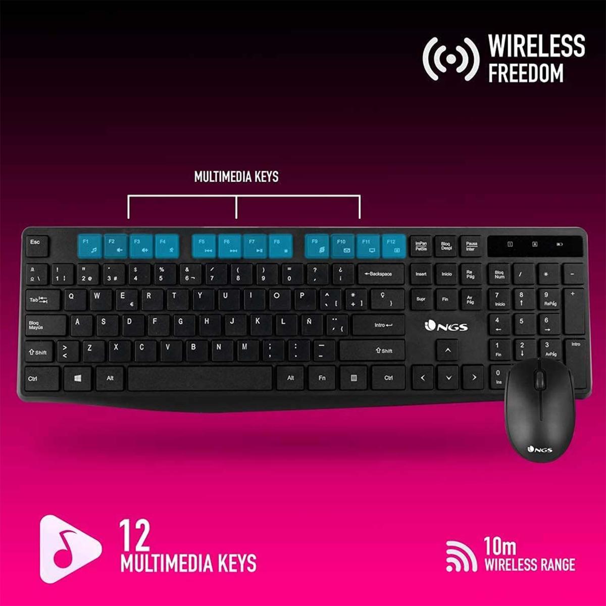 Set Maus E Tastatur Wireless Wifi ohne Kabel M&K Layout Portuguese PT Set PC _ - Bild 6 von 6