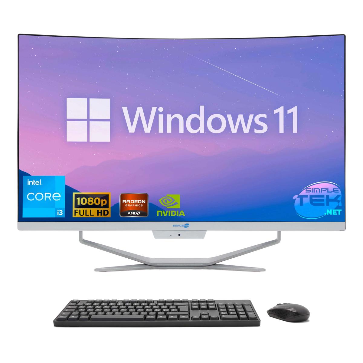All IN One 27 " FHD Curved i3 6° Gen RAM 8 GB SSD 240 GB Win 11 Desktop Computer