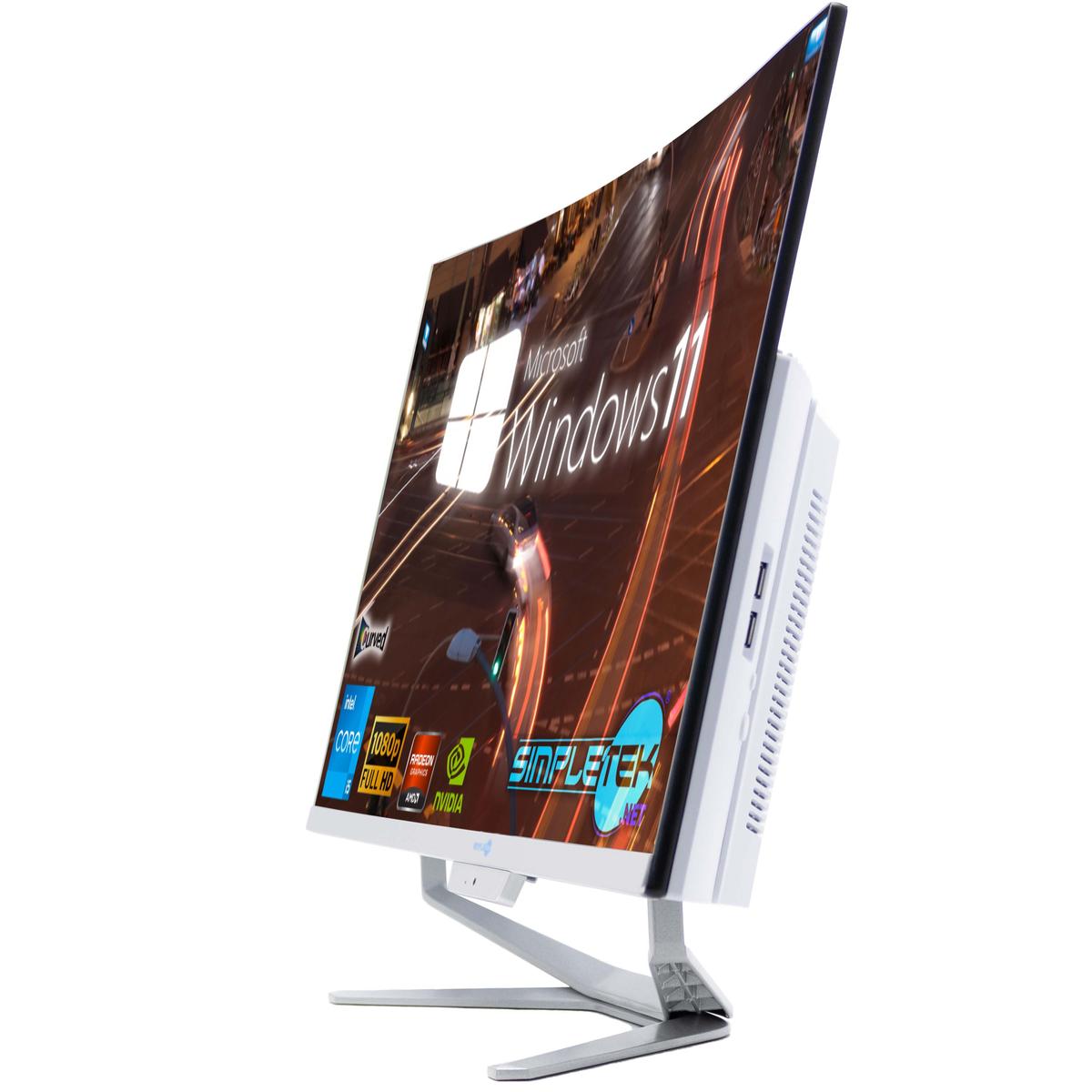 Tout en Un 27 " FHD Courbe i5 8 Gen RAM 8 Go SSD 240 Go Victoire 11 PC De Bureau - Photo 3/8