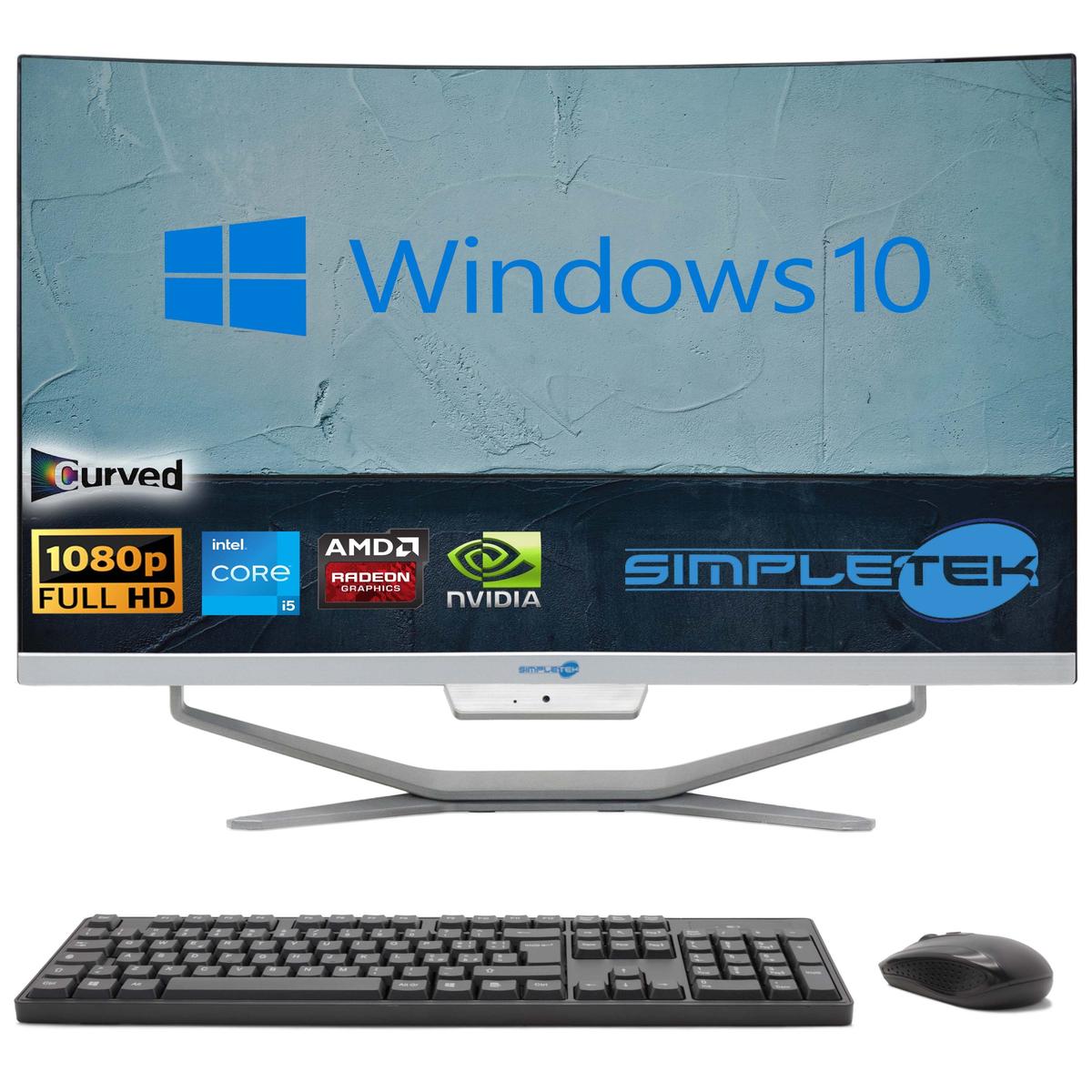 All IN One I5 6° Gen 24 " Curved Win 10 RAM 8GB SSD 240GB PC Hard Editing Gaming - Picture 1 of 8