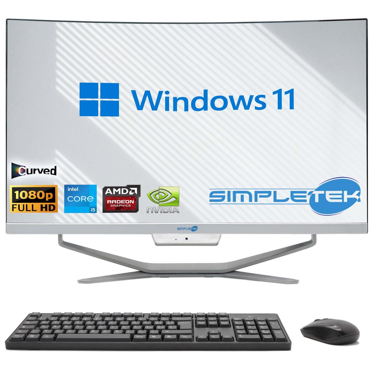 All IN One I5 8° Gen 24 " Curved Win 11 RAM 8GB SSD 240 GB PC Hard Editing