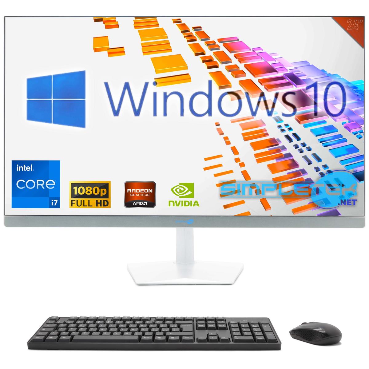 Tout en Un I7 24 " Windows 10 RAM 8 Go SSD 120 Go Ordinateur Fixe Editing Partie - Photo 2/11
