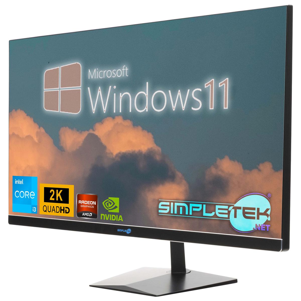 Tout En Un I3 27" 2K Windows 11 Ram 8 Go Ssd 120 Go Pc Ordinateur Fixe Gaming - Photo 3/11