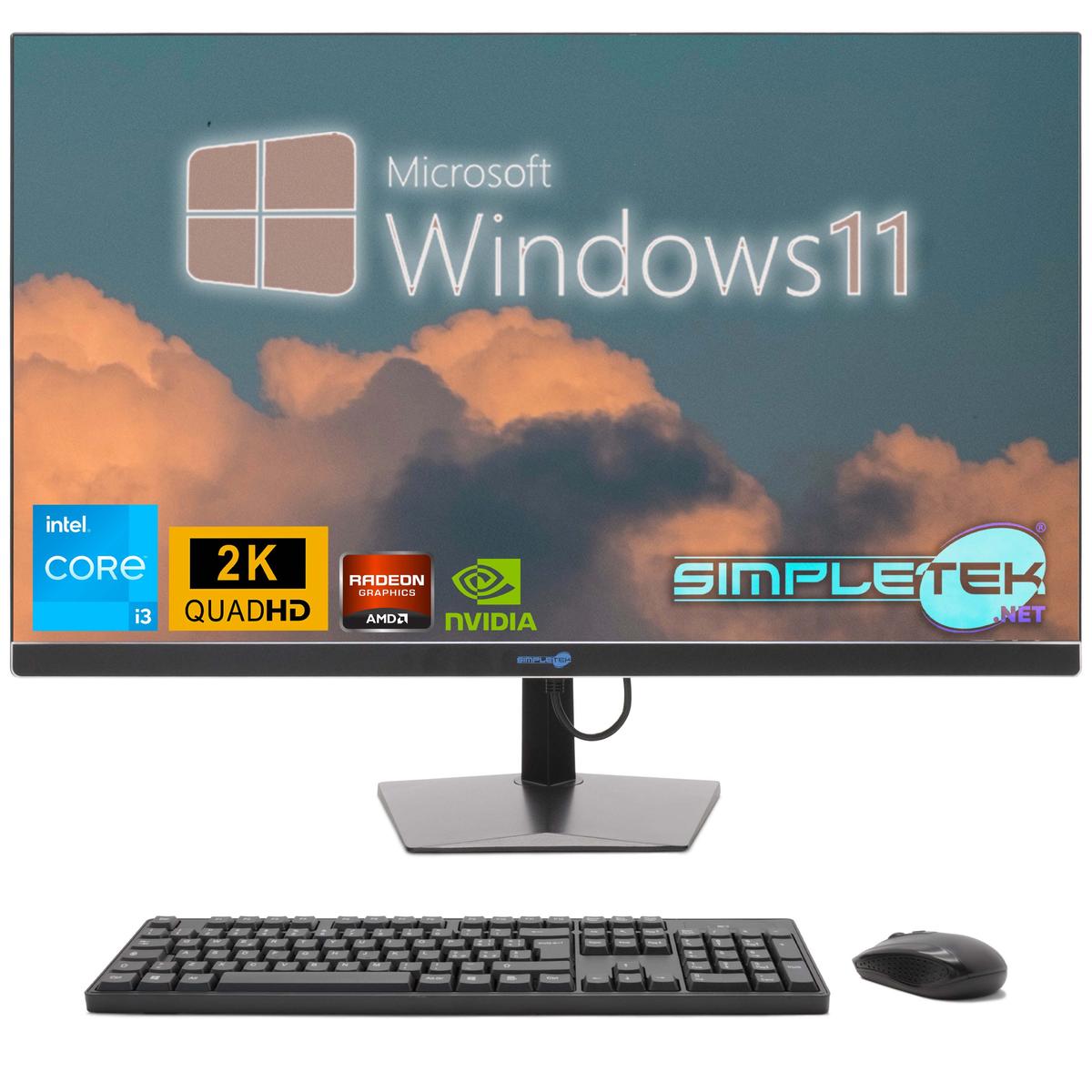 Tout En Un I3 27" 2K Windows 11 Ram 8 Go Ssd 120 Go Pc Ordinateur Fixe Gaming - Photo 4/11