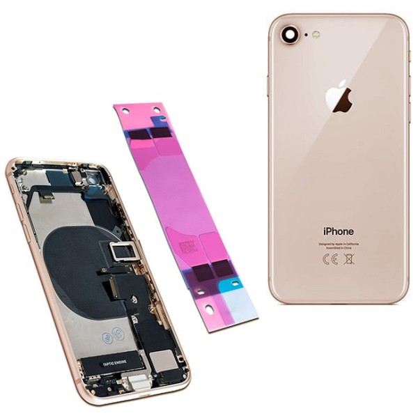 BACK COVER SCOCCA POSTERIORE CASE TELAIO CHASSIS PER IPHONE 8 GOLD 100% QUALITA'