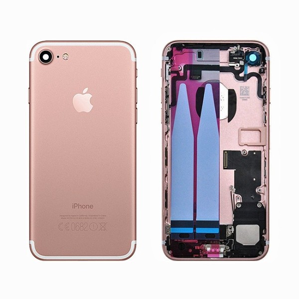 BACK COVER SCOCCA POSTERIORE CASE CHASSIS IPHONE 7 ROSE GOLD ROSA 100% QUALITA'