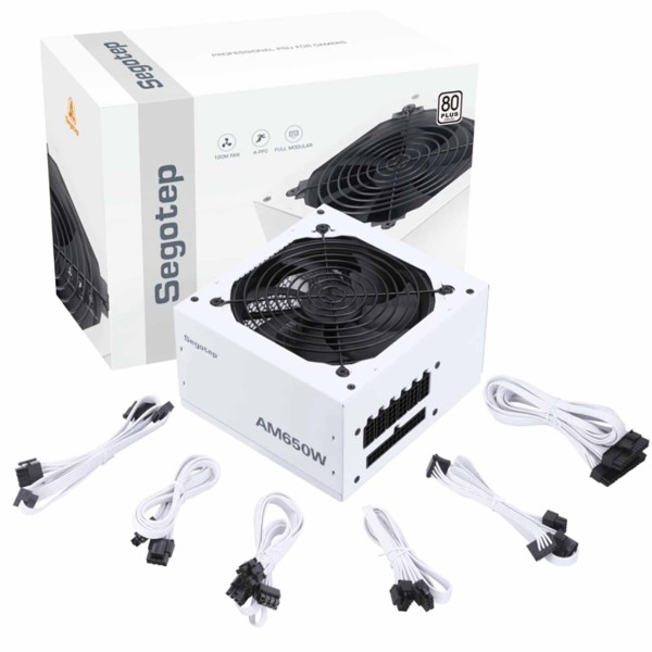 ALIMENTATORE ATX FULL MODULARE 650W 80+ BIANCO GAMING RTX GTX SCHEDA VIDEO PC